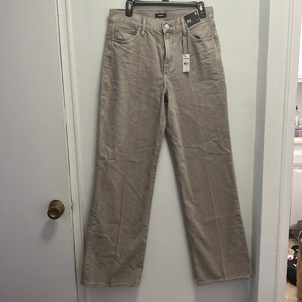 Express High Rise Wide Leg Grey Jeans (8L)